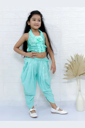 Twisha Girls Embellished Top with Dhoti Pants