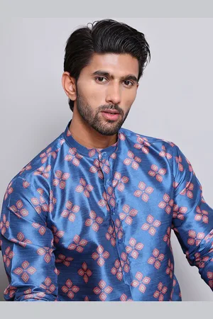 Jompers Floral Printed Mandarin Collar Straight Kurta