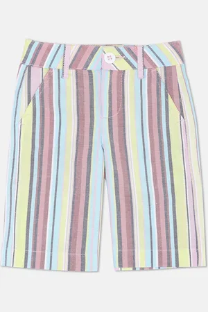 Benetton Girls Multicoloured Striped Shorts