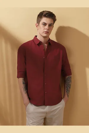 Dennis Lingo Men Self Design Spread Collar Full Sleeves Casual Shirt
