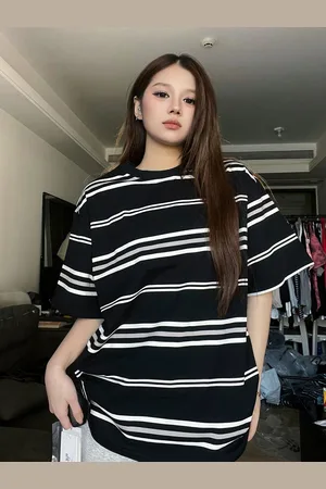DressBerry Striped Kimono Sleeve Cotton Top