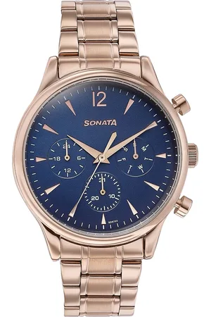 Sonata Men Embellished Dial & Stainless Steel Bracelet Straps Analogue Watch 77146WM01