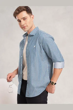 Nautica Premium Slim Fit Striped Pure Cotton Casual Shirt