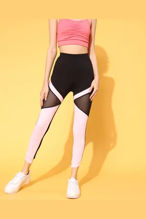 Berrylush Black Colourblocked Tights