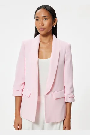 Koton Women Solid Longline Tailored Jacket