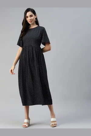 Kalini Women Black Polka Dot Printed Dress