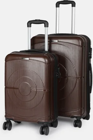 Teakwood Leathers Set Of 2 Textured Hard Sided Trolley Bag 95L