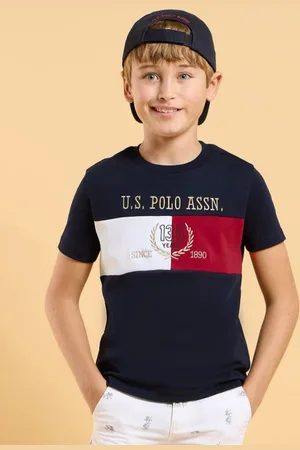 Ralph Lauren Boys Colourblocked Round Neck Cotton T-shirt