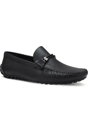 ROSSO BRUNELLO Men Textured Leather Driving Shoes