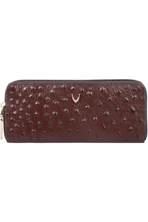 Hidesign Women Brown Textured Leather Zip Around Wallet