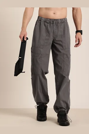 HERE&NOW Men Pure Cotton Relaxed Fit Cargo Joggers