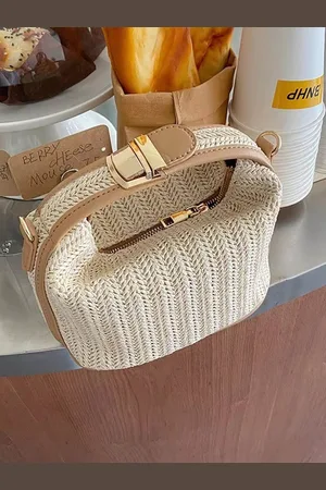 Stylecast Textured Structured Handheld Bag with Fringed