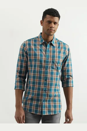 Benetton Slim Fit Tartan Checked Cotton Casual Shirt