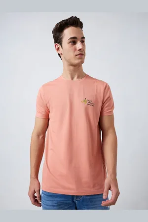 SPYKAR Men Typography Printed Round Neck Cotton Slim Fit T-shirt