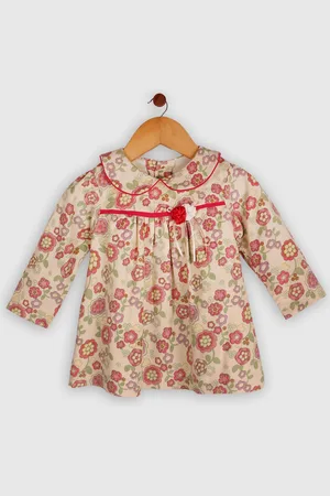 BAESD Kids-Girls Floral Print Cotton Peter Pan Collar A-Line Dress