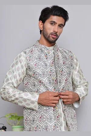 Jompers Men Floral Printed Nehru Jacket