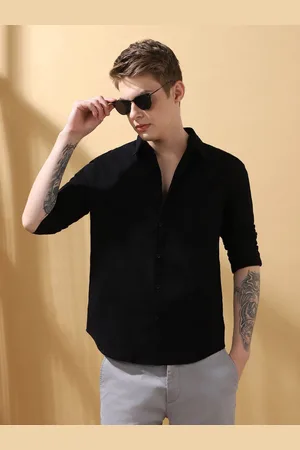 Dennis Lingo Men Self Design Spread Collar Full Sleeves Casual Shirt