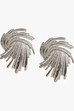Kazo Silver-Plated Contemporary Rhinestone Studs Earrings