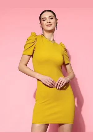 Berrylush Puff Sleeve Bodycon Mini Dress
