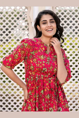 Kalini Floral Print Puff Sleeve Maxi Dress