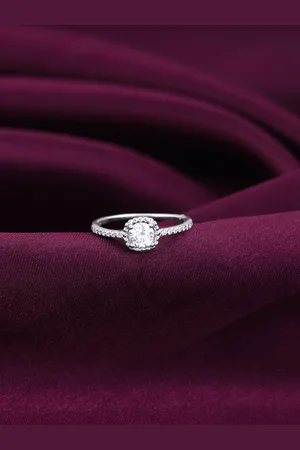 GIVA 925 Sterling Silver Rhodium-Plated CZ Studded Adjustable Finger Ring