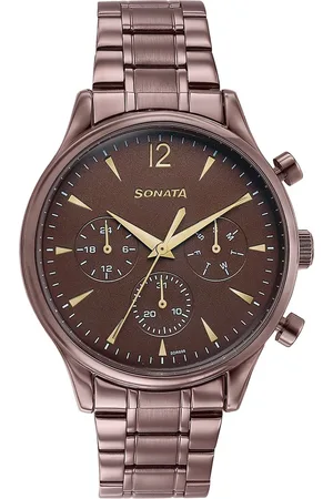 Sonata Men Stainless Steel Bracelet Style Straps Analogue Watch 77146QM01