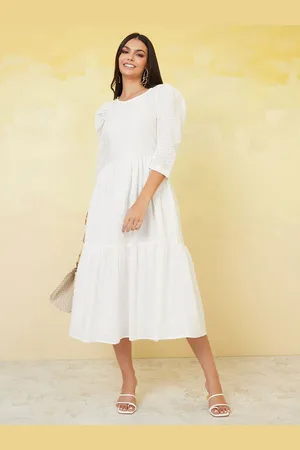 Styli Self Design Fit and Flare Dress