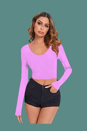 Dream Beauty Fashion Women Scoop Neck Fitted Top