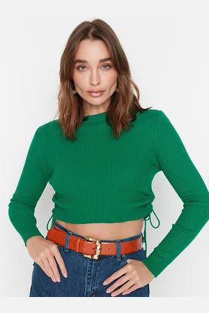 Trendyol Women Green Acrylic Crop Top