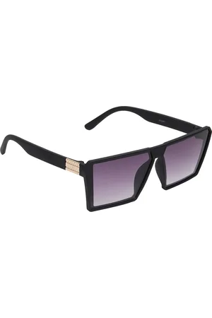 GARTH Unisex Grey Lens & Black Square Sunglasses with UV Protected Lens