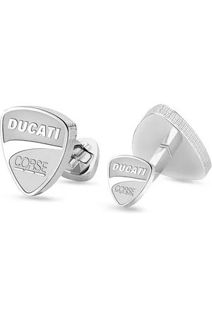 DUCATI Silver-Toned Geometric Cufflink
