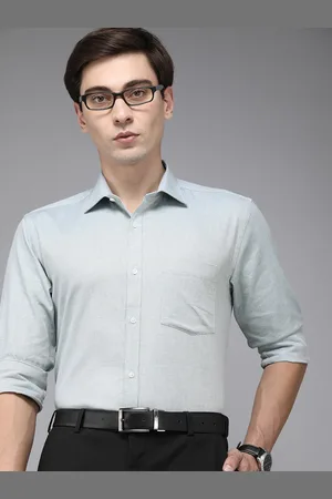 Park Avenue Men Blue Textured Pure Cotton Slim Fit Formal Shirt
