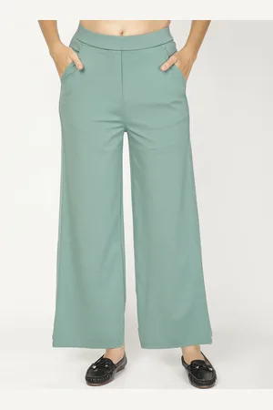 FUTURO REMOTO GIOIELLI Women Smart Loose Fit High-Rise Parallel Trousers
