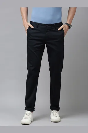 U.S. Polo Assn. Men Navy Blue Slim Fit Regular Trousers