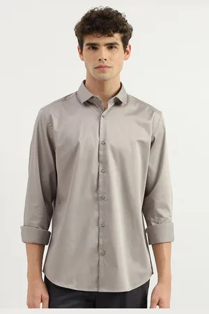 Benetton Cotton Spread Collar Slim Fit Curved Formal Shirt