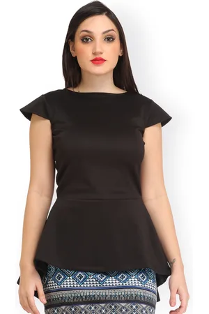 Cation Black Peplum Top