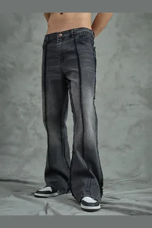 FUGAZEE Men Flared High-Rise Light Fade Jeans