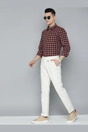 Indian Terrain Pure Cotton Tartan Checked Slim Fit Shirt