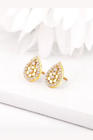 GIVA 925 Sterling Silver Gold-Plated Contemporary Studs Earrings