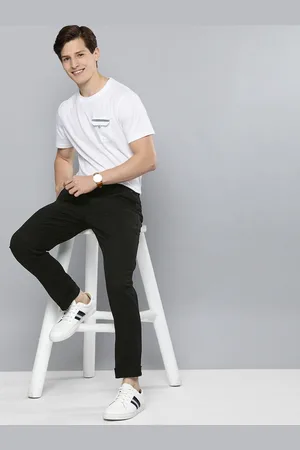 Mast & Harbour Men Black Slim Fit Mid Rise Chinos