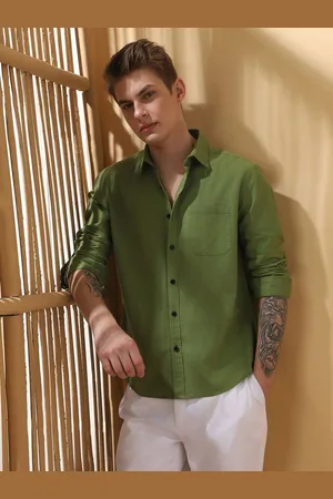 Dennis Lingo Men Self Design Spread Collar Full Sleeves Casual Shirt