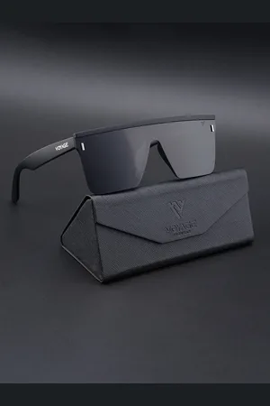 VOYAGE Unisex Black Lens & Black Wayfarer Sunglasses with Polarised Lens
