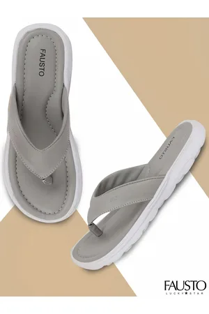 FAUSTO Women Grey Thong Flip-Flops
