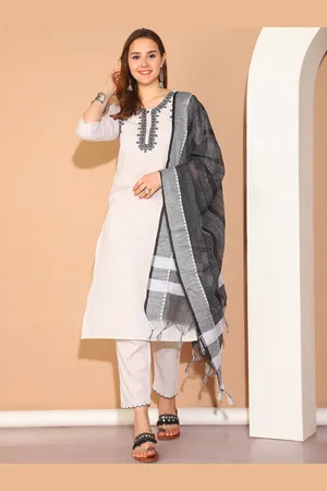 Moms Maternity Women Embroidered Regular Thread Work Kurta with Trousers & With Dupatta