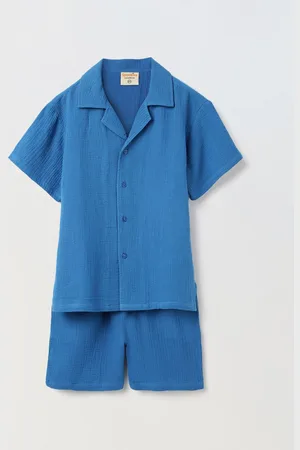 SPUNKIES Boys Short Sleeves Pure Cotton Shirt with Shorts