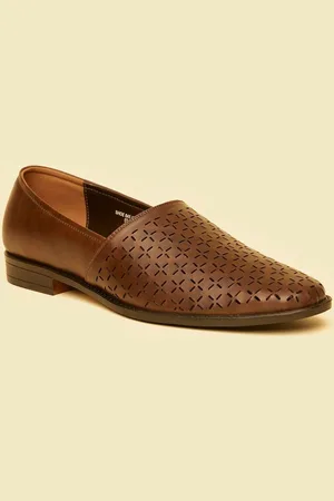 Manyavar Men Self Design Loafer Style Mojaris