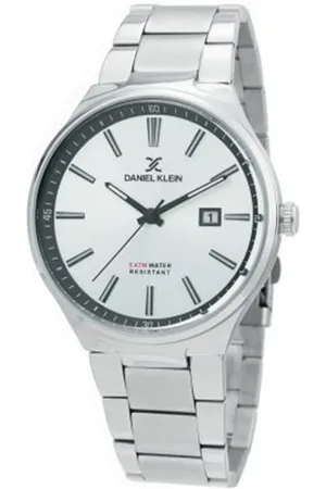 Daniel Klein Men Silver-Toned Printed Dial & Silver Toned Stainless Steel Bracelet Style Straps Analogue Watch