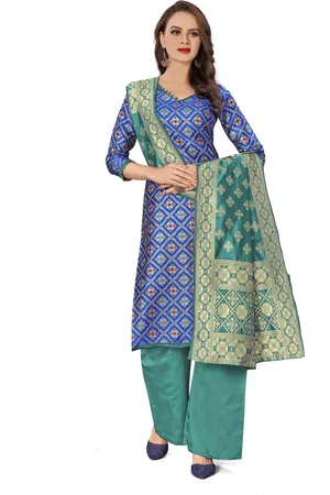 HERE&NOW Floral Woven Design Banarasi Unstitched Dress Material