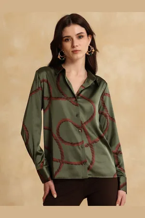 Kazo Women Tartan Checks Opaque Printed Formal Shirt