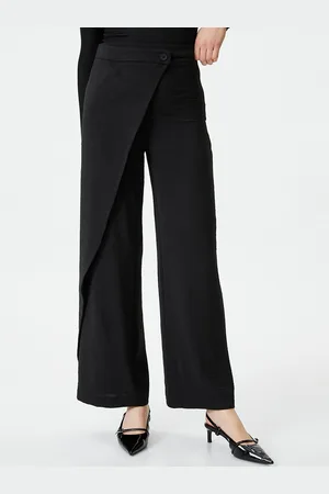Koton Women Mid Rise Parallel Trousers